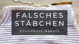 Falsches Stäbchen  Häkeln Grundkurs Linkshänder [upl. by Glovsky]