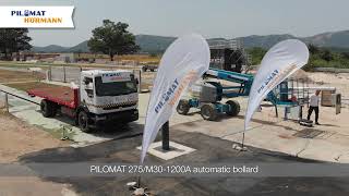 Crash test IWA141 PAS68 ASTM  Pilomat 275M301200A automatic bollard [upl. by Emmett]