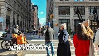 New York Manhattan Winter Walk  Greenwich Village Bleecker Street Washington Square SoHo 4K [upl. by Elik]