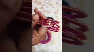 PINK with GREEN combination silk thread bangles KUNDAN STONES treading silkthreadbangles [upl. by Adriaens]