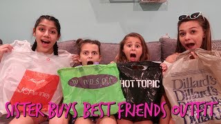 BEST FRIEND BUYS SISTERS OUTFITS CHALLENGE [upl. by Cire]