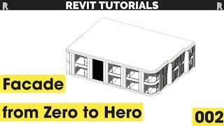 Facade in Revit  Full tutorial  002 [upl. by Relyat836]