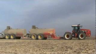 Versatile 400 Tractor hauling hog manure [upl. by Niarb]