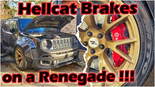 HEMI Swap Jeep Renegade pt 33 HELLCAT BRAKES [upl. by Ahsanat]