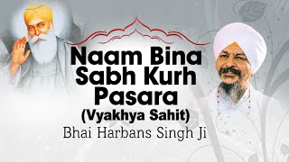 Bhai Harbans Singh Ji  Naam Bina Sabh Kurh Pasara Vyakhya Sahit  Rondey Gaye Naam Ton Bina [upl. by Slade275]