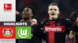 Leverkusen Remains Unstoppable  Bayer Leverkusen  Wolfsburg 20  Highlights  MD 25 – Bundesliga [upl. by Niroht]