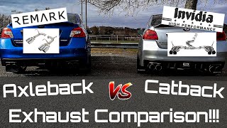 AXLEBACK vs CATBACK EXHAUST COMPARISON  1520 Subaru WRX [upl. by Valenta]