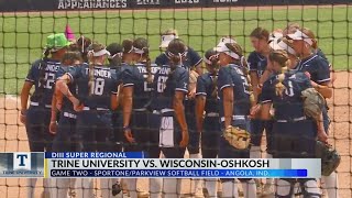 Trine softball knocked out of Super Regional after dropping two games to WisconsinOshkosh [upl. by Massie]