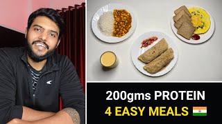 Easy High Protein Bodybuilding Diet with 200gms of Protein  4 Meals only   🇮🇳 [upl. by Sajovich]