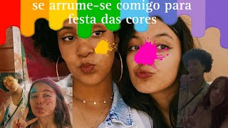 se arrumese comigo para festa das cores ❤️🩷🧡💛💚💙🩵💜🤎🖤🩶🤍 [upl. by Acisseg]