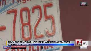 NC DMV suspending license plate replacements due to aluminum shortage [upl. by Edlihtam]