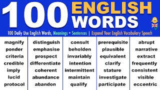 100 Daily Use English Words Meanings  Sentences  Expand Your English Vocabulary Speech  Lesson 1 [upl. by Aible]