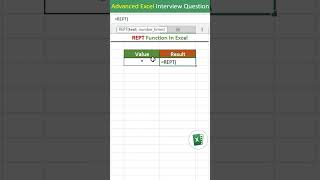 REPT function in excel  REPT formula in excel  excel interview questions excel tips amp tricks [upl. by Killam979]