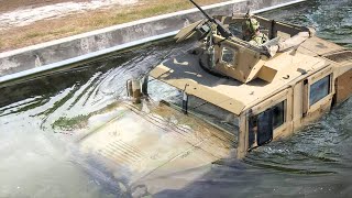 US Marines Tortures Their Humvee During Extreme Deep Water Training [upl. by Ardnaet]