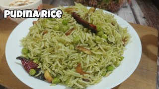 Lunch Box Recipe  How to Make Pudina Rice  Pudina Pulao  Mint Rice Quick and Easy Mint Pulao [upl. by Ynaffik696]