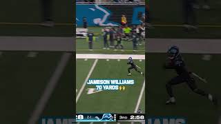 Jameson Williams 70 yard catch nfl football lions catch shorts [upl. by Wolfy]