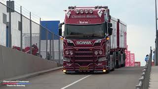 Truckstar Festival 2022 Truckshow TT in Assen  Scania V8 of Christian Soleen  arriveren in Assen [upl. by Neidhardt]