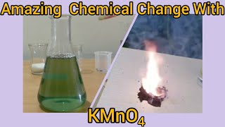 Colour change reaction KMnO4  NaOH  sugar and Oxidation of glycerol by KMnO4 [upl. by Annal]