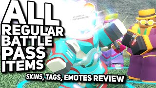 Regular Halloween 2024 Battlepass REVIEW  Skins Emotes amp Tags Showcase  Tower Defense Simulator [upl. by Cacilia]