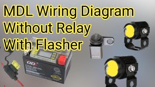 Mini Driving Light wiring diagram Without RELAY 3 wires  4 wires Gmotobasic [upl. by Okiruy]