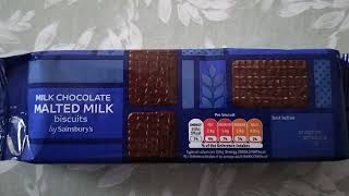 One Minute Biscuit Sainsburys Milk Chocolate Malted Milk [upl. by Sivlek]