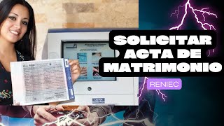 ¿Cómo sacar mi acta de matrimonio en la RENIEC [upl. by Oniuqa647]