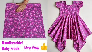 Handkerchief Baby Frock Cutting And Stitching With Half Sleeves  baby Frock Cutting And stitching [upl. by Eseneg]