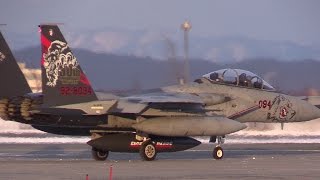 特別塗装機のアフターバーナー離陸 航空自衛隊千歳基地 F15J JASDF Chitose Airbase [upl. by Shurlock]