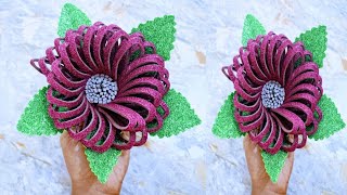 DIY Glitter Paper Craft Budgetfriendly Decoration Ideas  How to make Glitter Paper Flower at Home [upl. by Nylime]