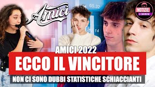 Amici 2022 ECCO IL VINCITORE secondo le statistiche incredibile distacco VITTORIA GARANTITA [upl. by Akital]