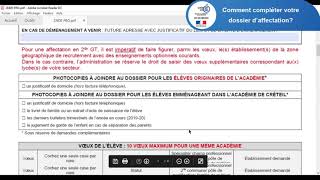 Tutoriel Dossier affectation 2PRO [upl. by Pellikka]