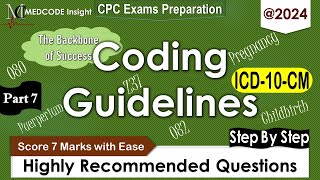 ICD10CM Specific Coding guidelines questions for CPC exam Part 7 [upl. by Lletnwahs]