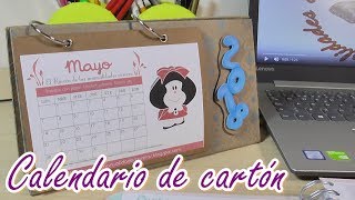 Calendario de mesa hecho con cartón Almanaque casero DIY [upl. by Kissee]