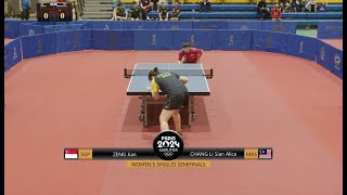 Alice Chang MAS Vs Zeng Jian SGP  SEA Olympic Qualifiers 2024  Womens Singles SF [upl. by Toomin896]