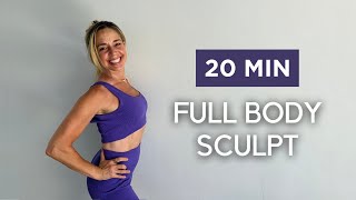 20 MIN FULL BODY SCULPT  low impact pilates style light weights  The Shed Movement [upl. by Lerej]