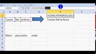 EXCEL TUTORIEL COMMENT REGROUPER PLUSIEURS CELLULES DANS UNE SEULE CELLULE [upl. by Bridget]