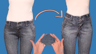 How to easily transform the low waist jeans to the high one  a sewing trick [upl. by Maccarone738]