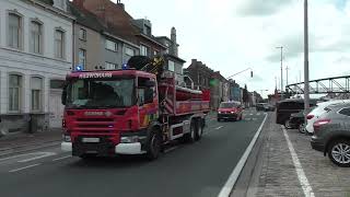 uitruk haakarmvoertuig met boot en dienstwagen brandweer gent [upl. by Hertzog]