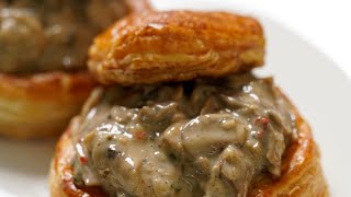 Mushroom vol au vents 1 minute recipe  Easy mushroom recipe [upl. by Akinhoj323]