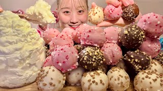 ASMR カリカリチョココーティングドーナツCrunchy Chocolate Coated Donuts【日本語字幕】【咀嚼音 Mukbang Eating Sounds】 [upl. by Nannie]