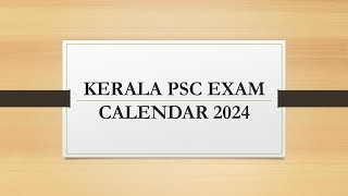 Kerala PSC Exam Calendar October 2024 [upl. by Yrtnahc]