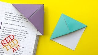 Easy Origami Bookmark Corner  How to make a Corner Bookmark DIY [upl. by Atterual]