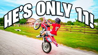 Giving An 11 Year Old My CRF150R  Braap Vlogs [upl. by Llenreb]