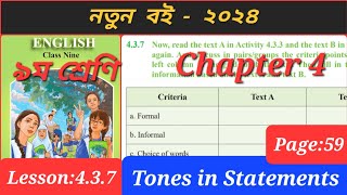 Class 9 English chapter 4 Lesson 437 Tones in Statements Class 9 English new book 2024 [upl. by Ahseram987]