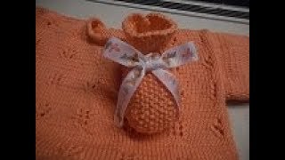 tuto tricot chaussons point de riz [upl. by Zosi]