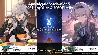 E0S1 Jing Yuan amp E0S0 Firefly  Apocalyptic Shadow Stage 4 V25 6941 Point  Honkai Star Rail [upl. by Adilen]