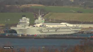 HMS PRINCE OF WALES R09 UNDERGOES FITTING OUT AT ROSYTH  29th December 2018 [upl. by Suraved268]