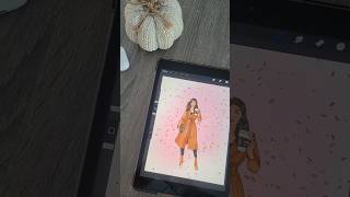 Procreate drawing fall fashion illustration digitalilustration art asmr sketchwithme drawing [upl. by Nitsuj]