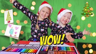 DIY Coole Kerstkaarten maken met de Crayola Kleurkoffer ♥DeZoeteZusjes♥ [upl. by Branden]