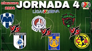 JORNADA 4  Fechas horarios y canales ✨ Liga mx clausura2024 [upl. by Lennad]